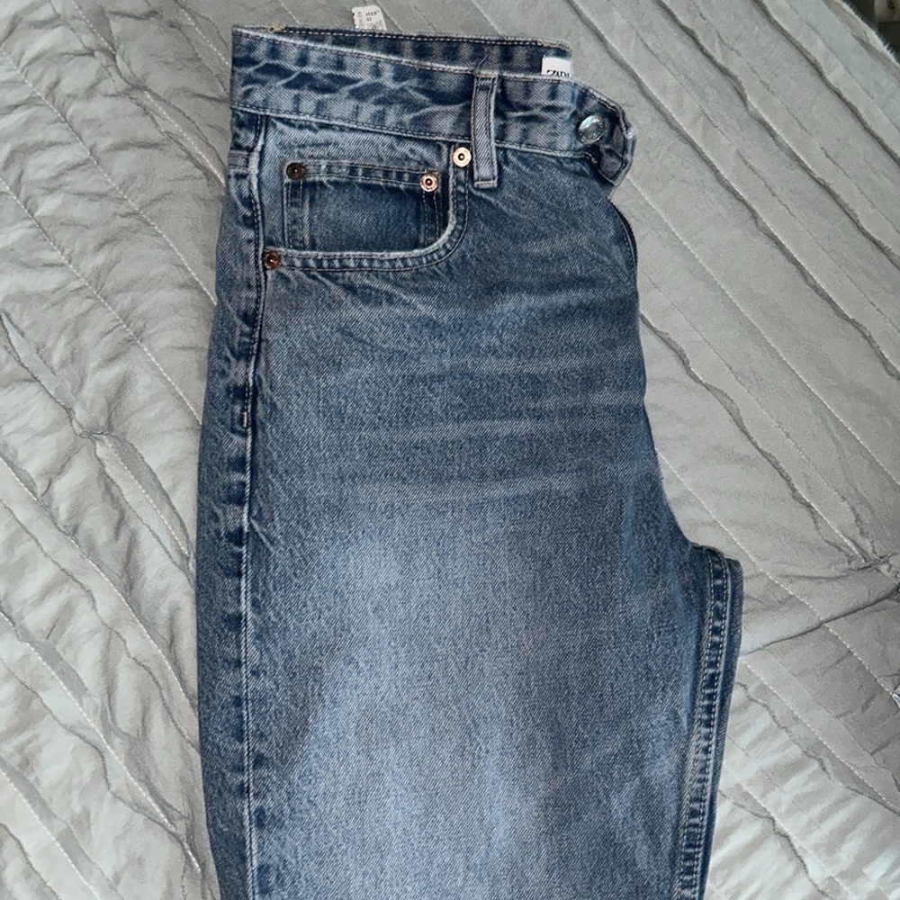 Zara TRF Straight Leg Jeans with a High Waist